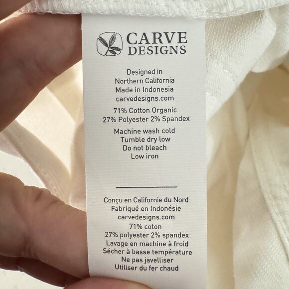 Carve Designs Oahu Shorts in White Corduroy Size 8 Raw Hem 3.5" Inseam - Picture 5 of 10